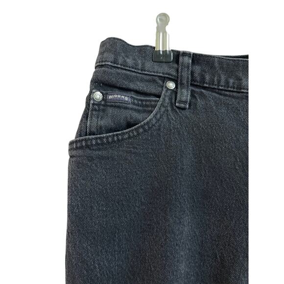 Vintage Black Denim Riders Straight Leg Denim Jeans - Size 12 - Picture 5 of 7
